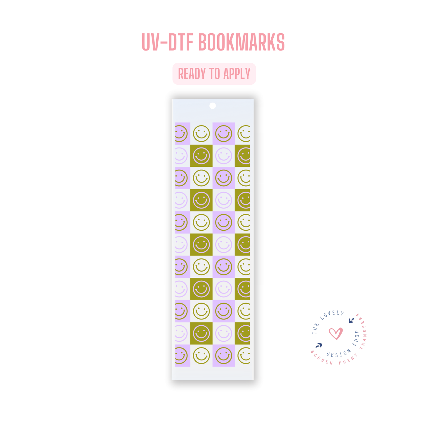 Checkered Smiles - UV DTF Bookmark Decal (Ready to Ship) Jul 1