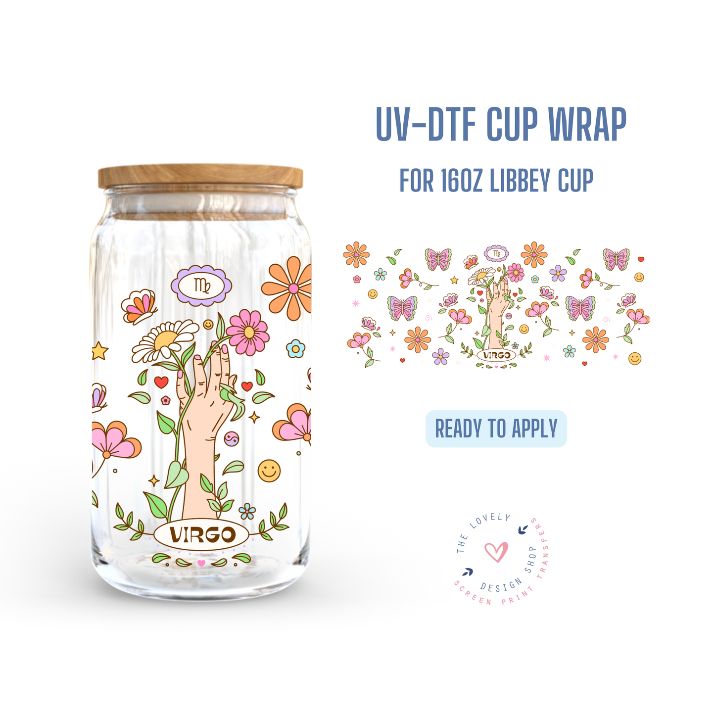 Zodiac Signs - UV DTF 16 oz Libbey Cup Wrap Jul 22