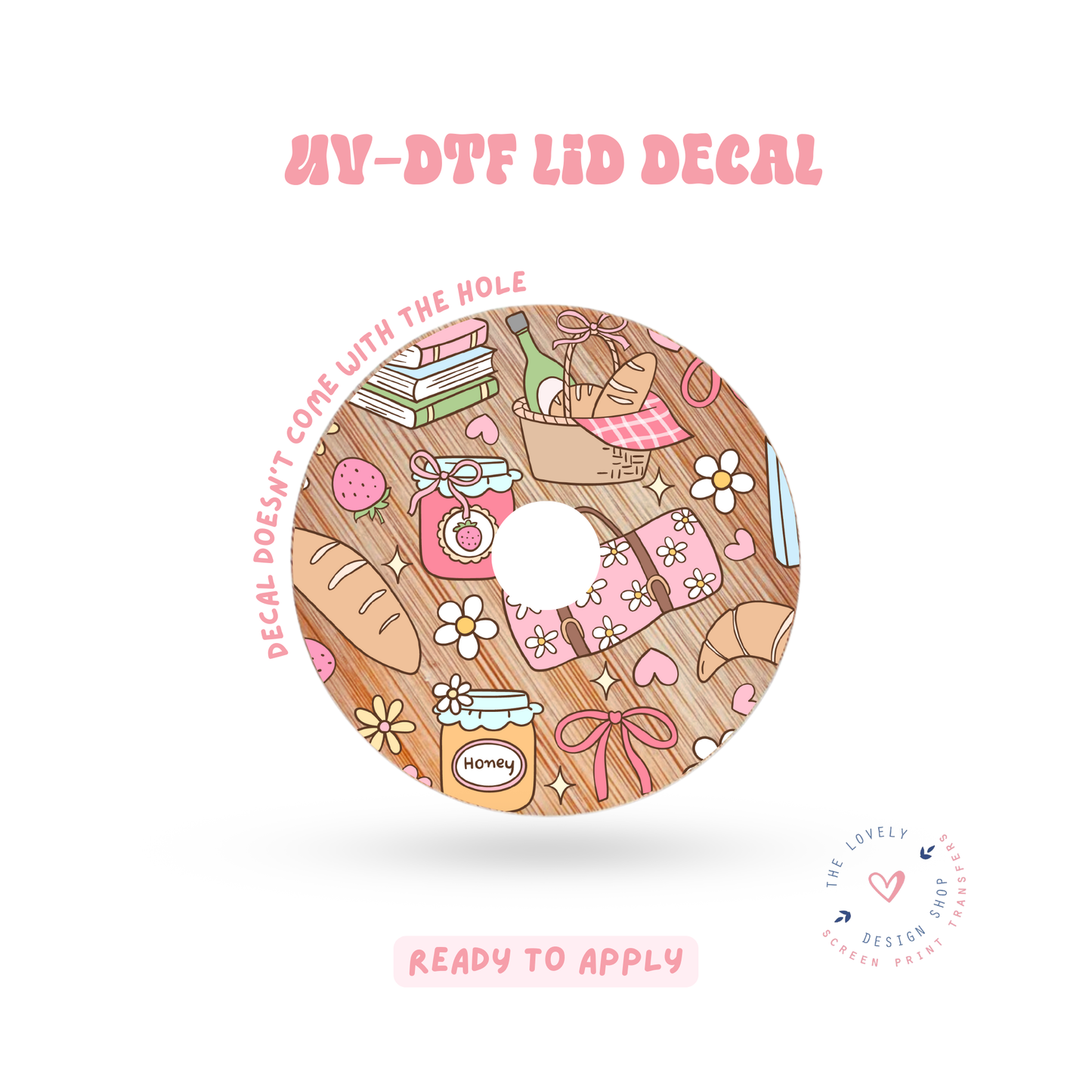 Blush Picnic Time - UV DTF Lid Decal - Feb 24
