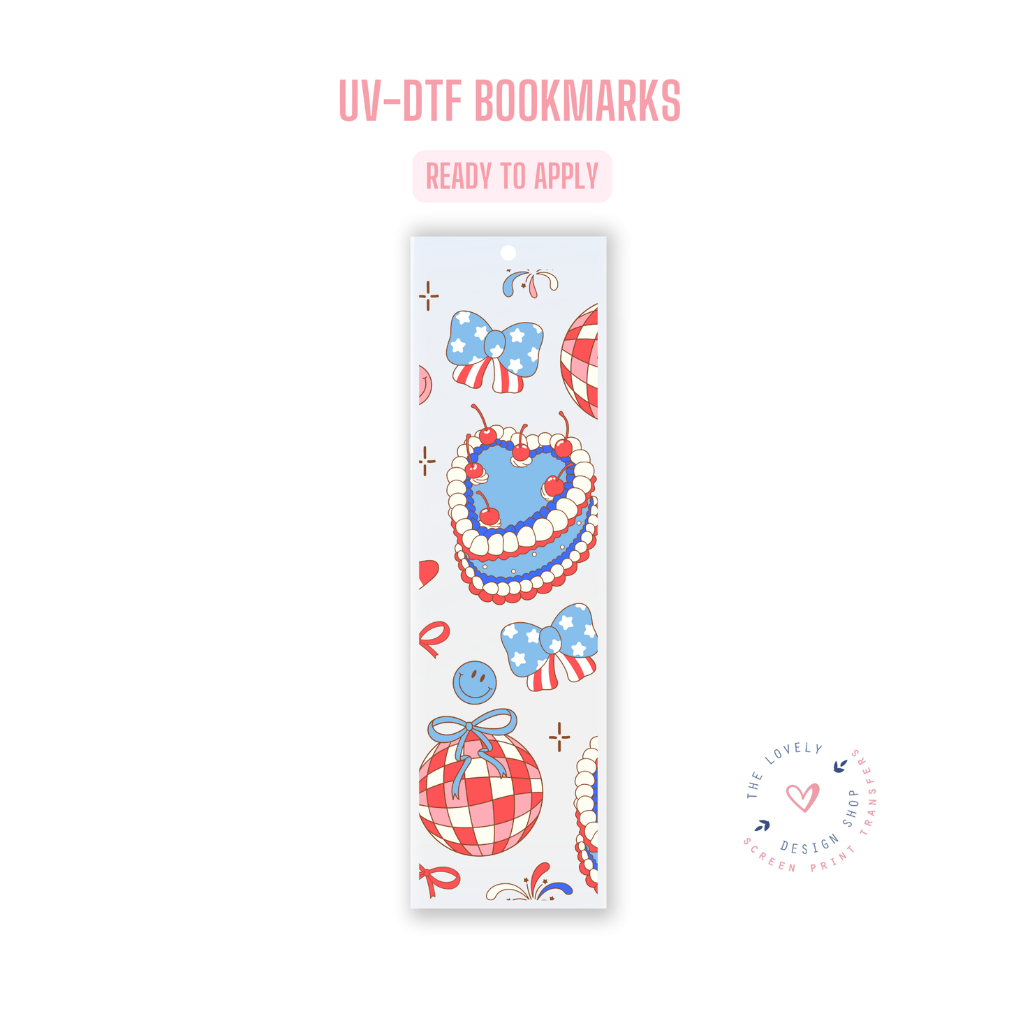 Vintage 4th of July - UV DTF Bookmark Decal (Ready to Ship) May 28