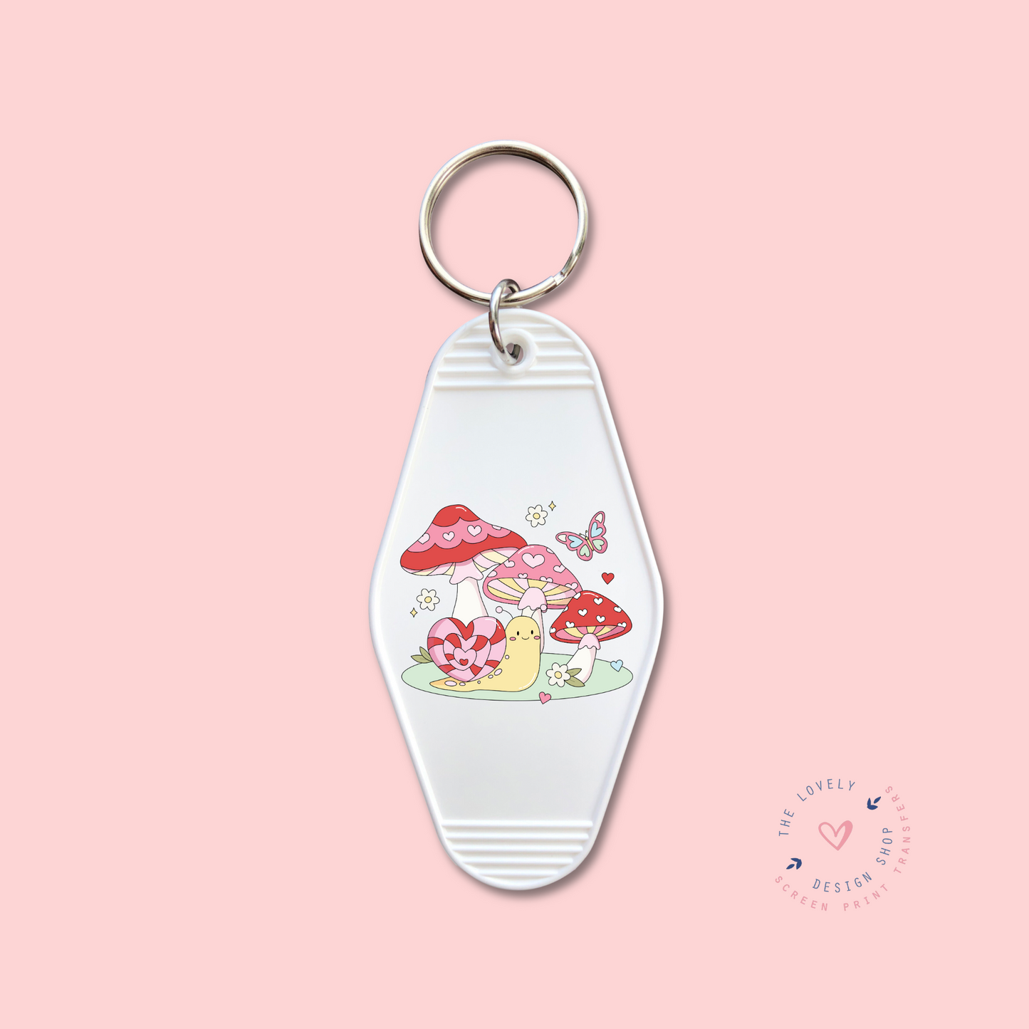 Mushroom Snails And Butterflies - Keychain UV DTF Decal - Dec 23