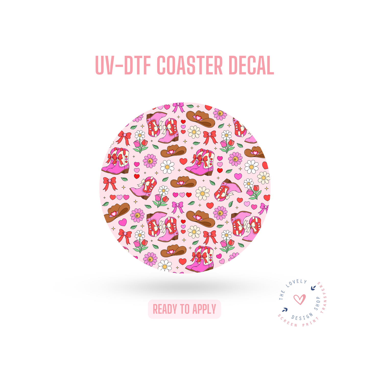 Cowgal Garden - UV DTF Coaster Decal - Jan 20