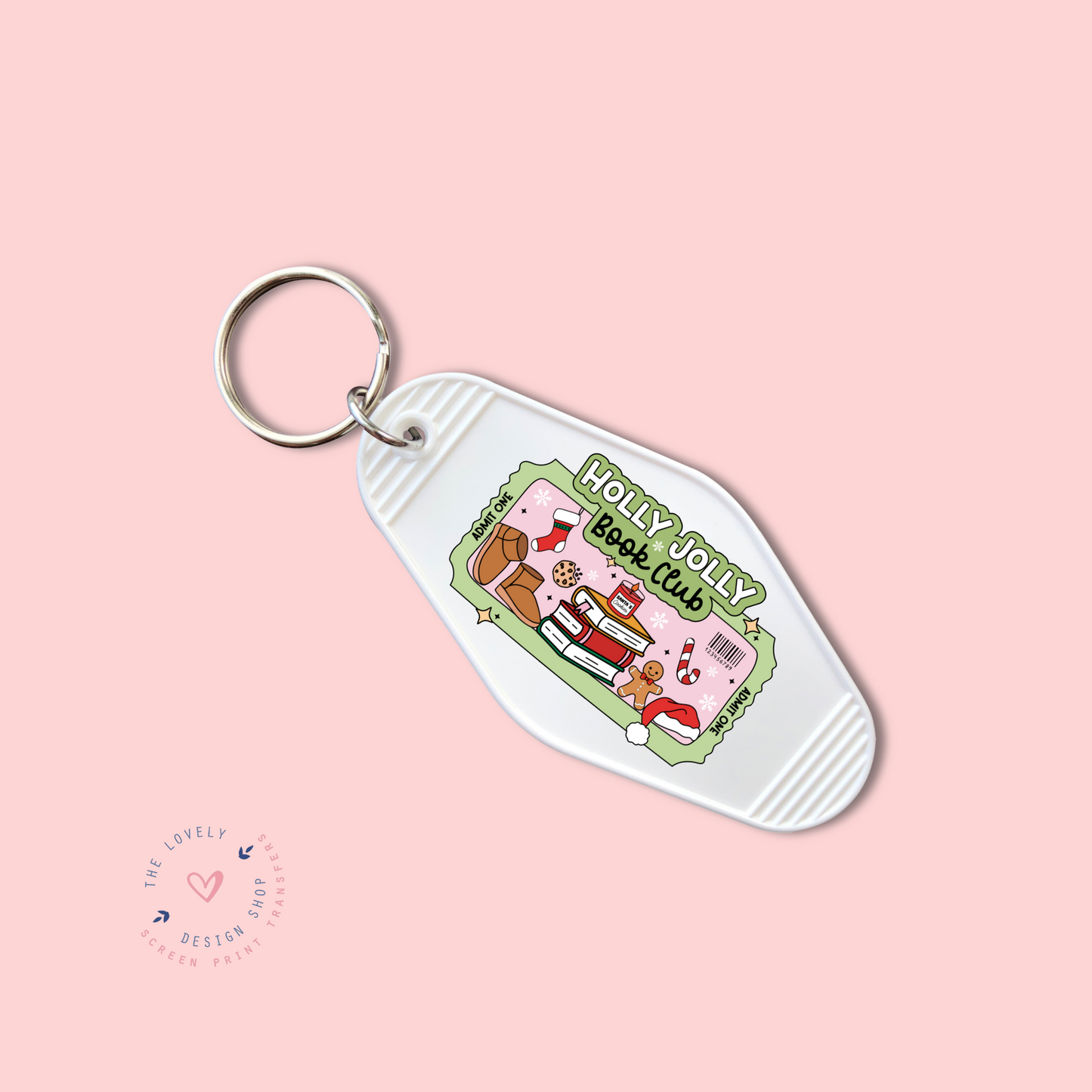 Holly Jolly Book Club - Keychain UV DTF Decal - Nov 4