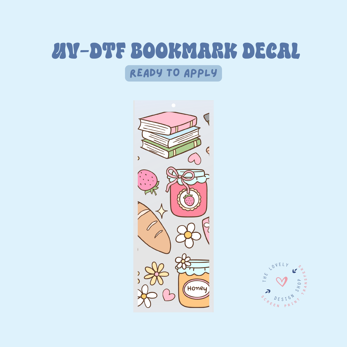 Blush Picnic Time - UV DTF Bookmark Decal - Feb 24
