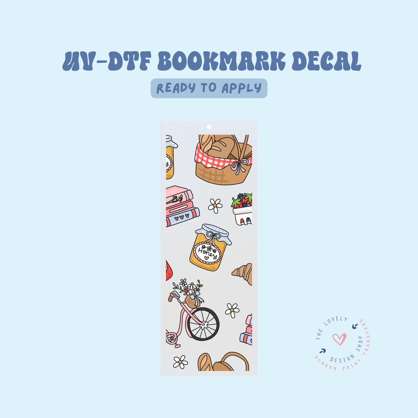 Spring Picnic - UV DTF Bookmark Decal - Jan 27