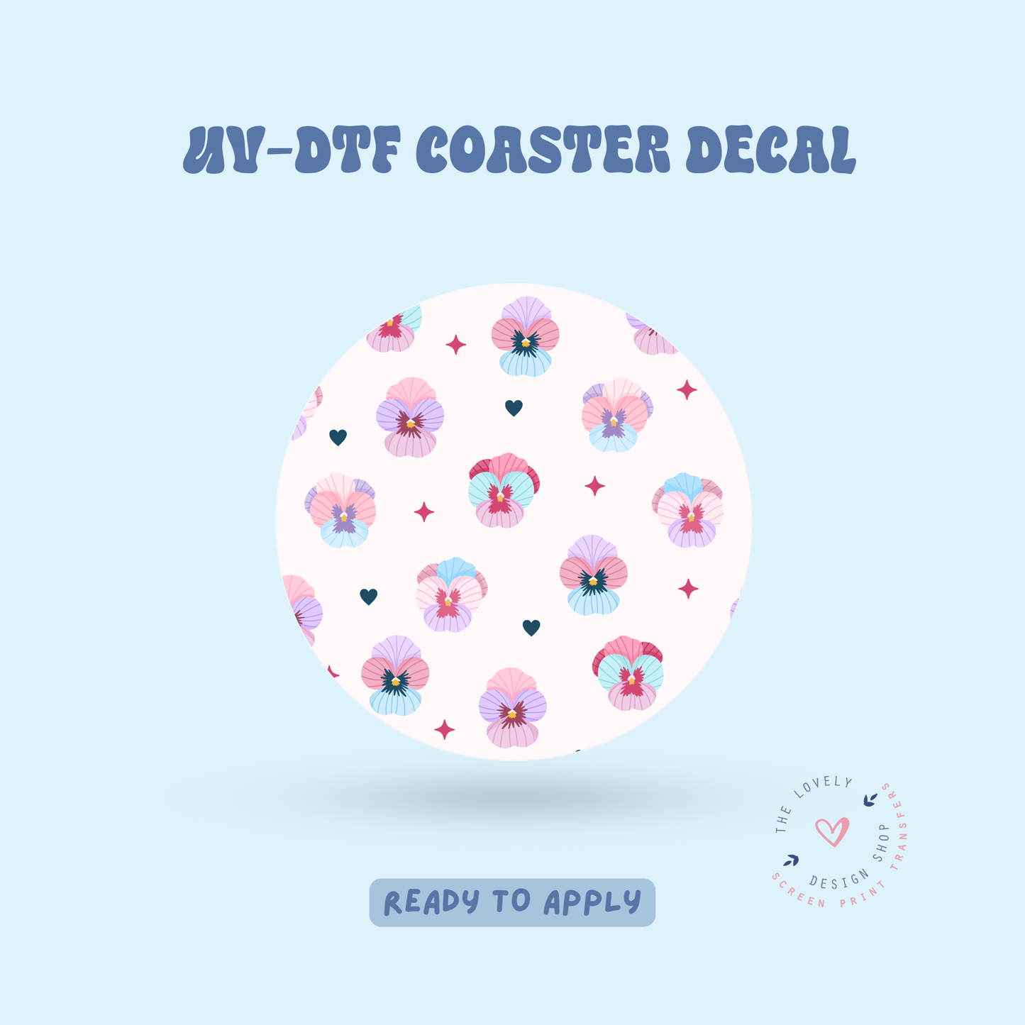 Pansy - UV DTF Coaster Decal - May 2