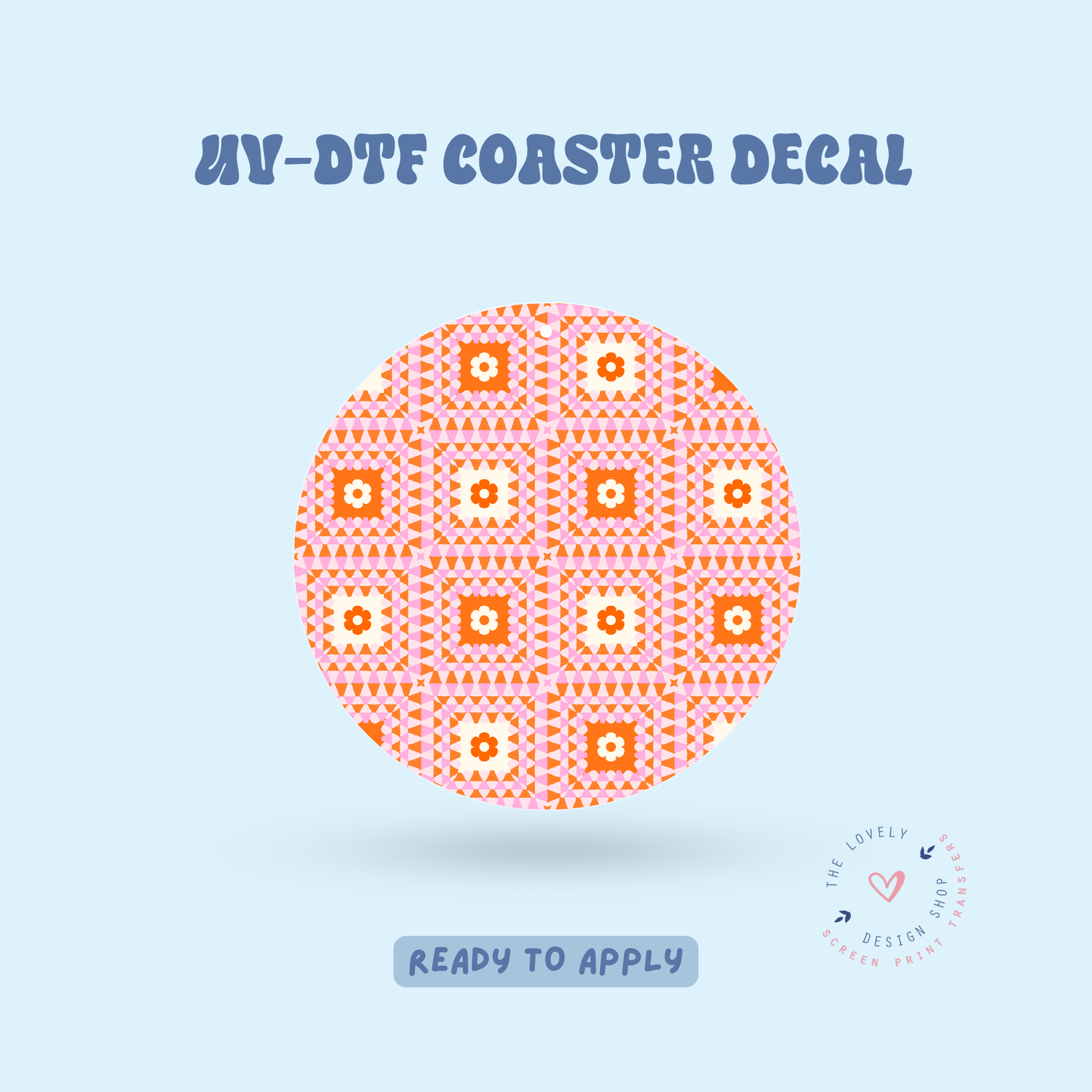 Granny Squares - UV DTF Coaster Decal - Feb 12