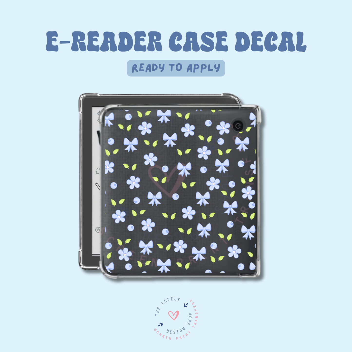 Coquette Blueberries - UV DTF E-Reader Decal - Apr 23