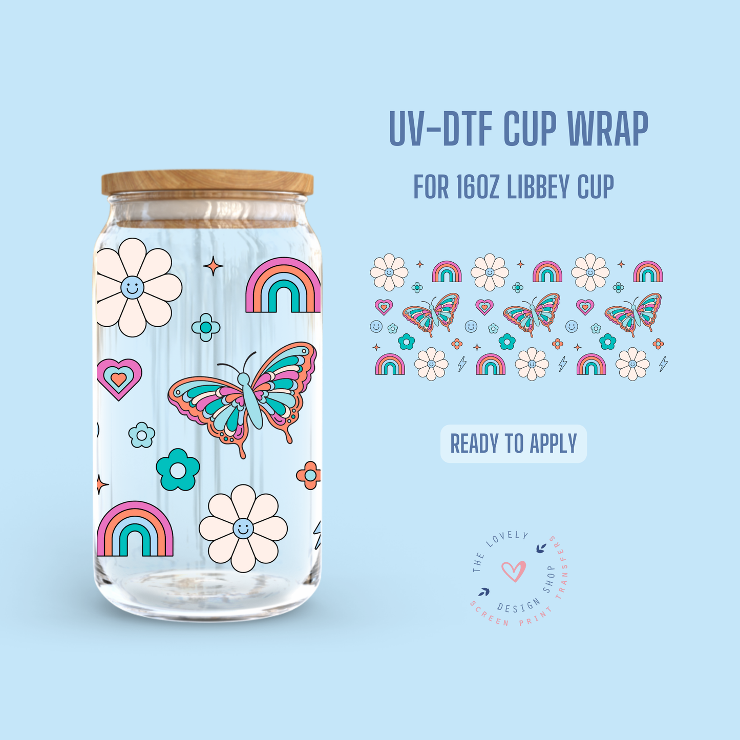 Smiling Doods - UV DTF 16 oz Libbey Cup Wrap - Aug 19