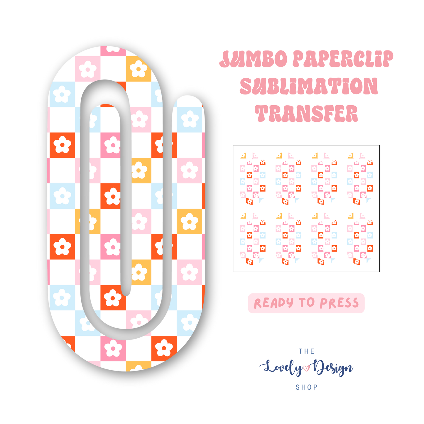 Checkered Flower - Sublimation Transfers