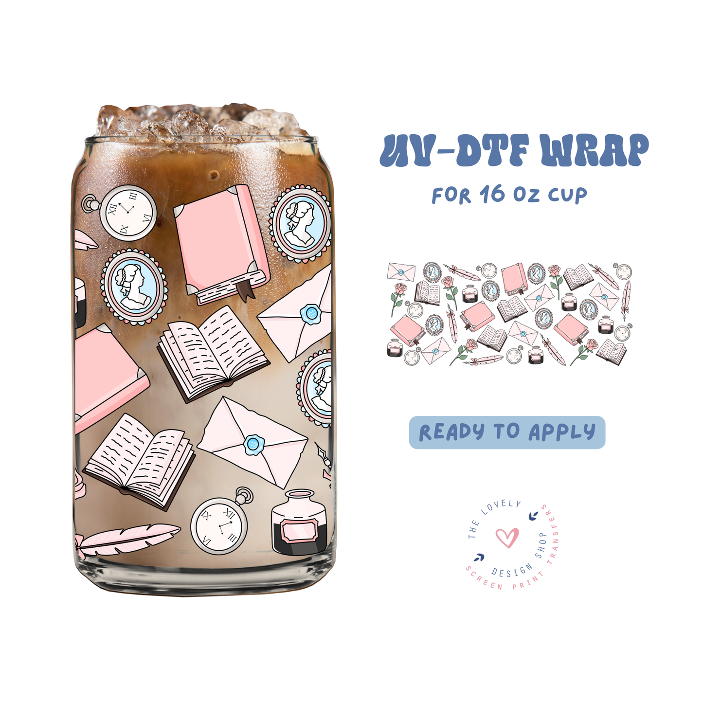 Historical Romance - UV DTF 16 oz Libbey Cup Wrap - Jan 27