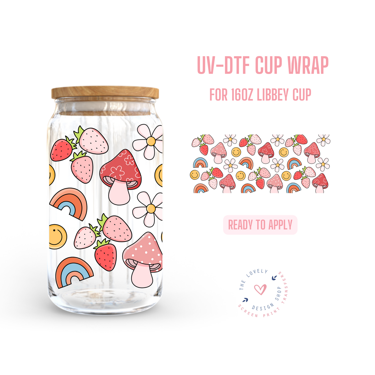 Happy Cup - UV DTF 16 oz Libbey Cup Wrap (Ready to Ship) Mar 11