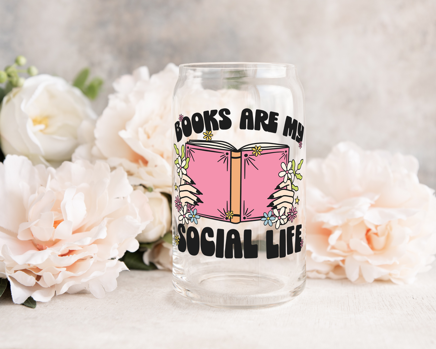 Books Are My Social Life - UV DTF Cup Decal (Ready to Ship)