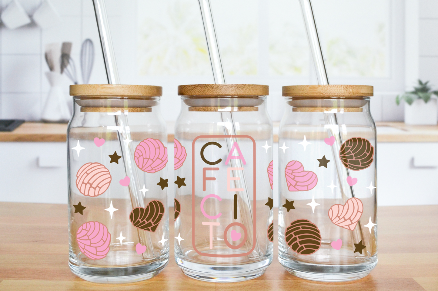 Cafecito Label - UV DTF 16 oz Libbey Cup Wrap (Ready to Ship)