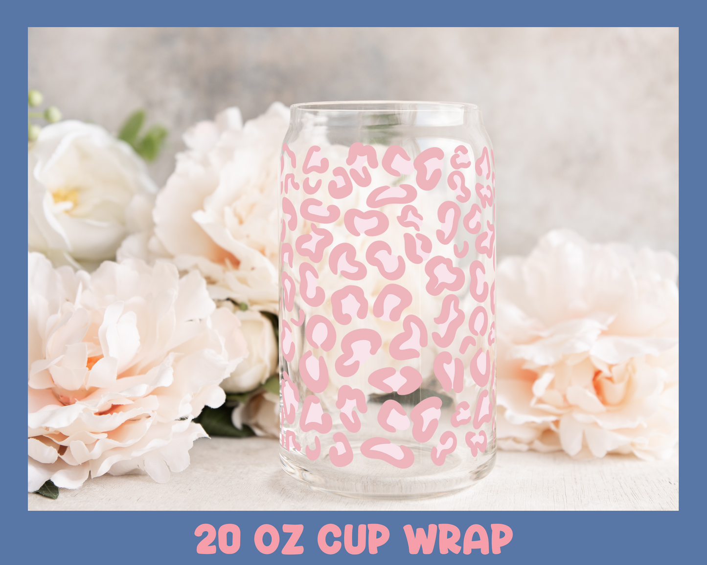 Cheetah Prints - UV DTF 20 oz Libbey Cup Wrap (Ready to Ship)