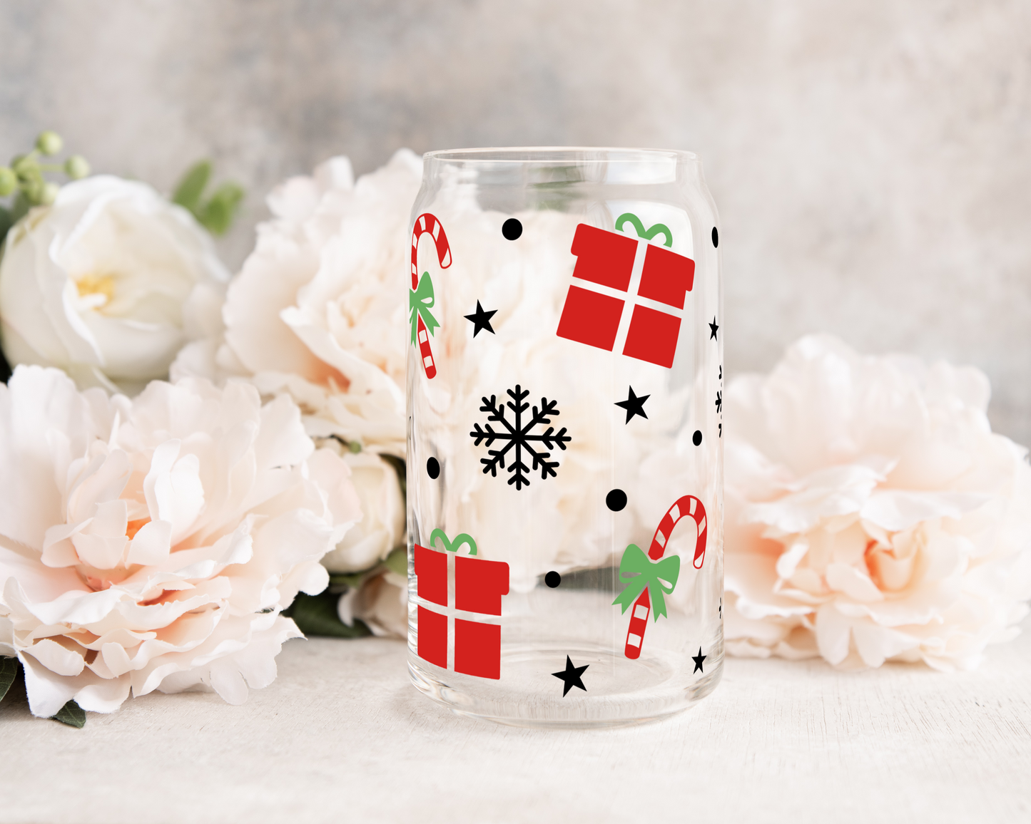 Christmas Gifts - UV DTF 16 oz Libbey Cup Wrap (Ready to Ship)