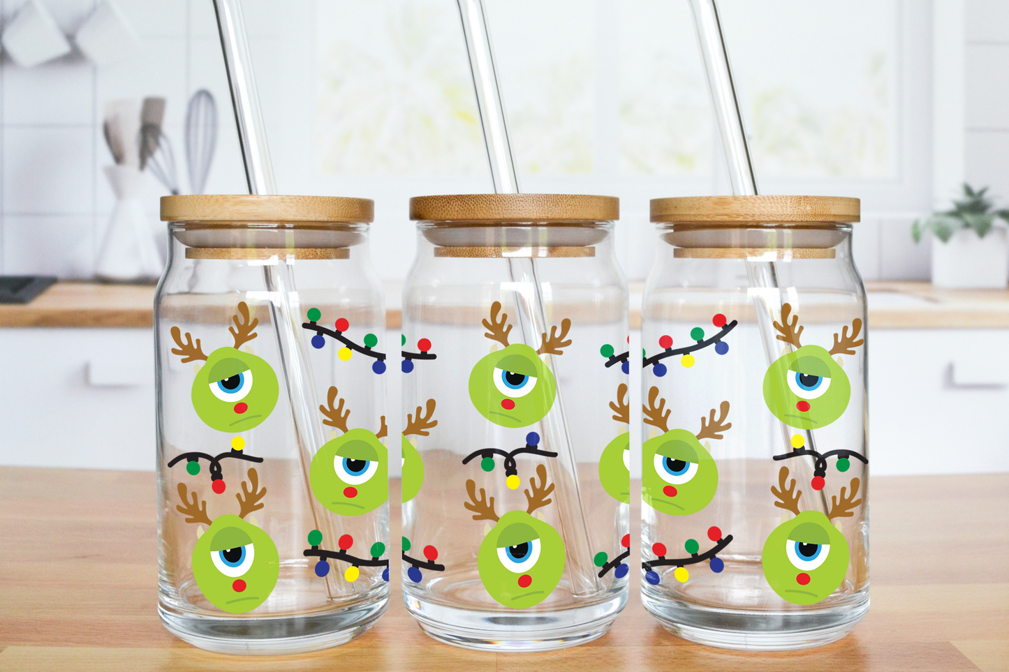 Christmas Mike - UV DTF 16 oz Libbey Cup Wrap (Ready to Ship)