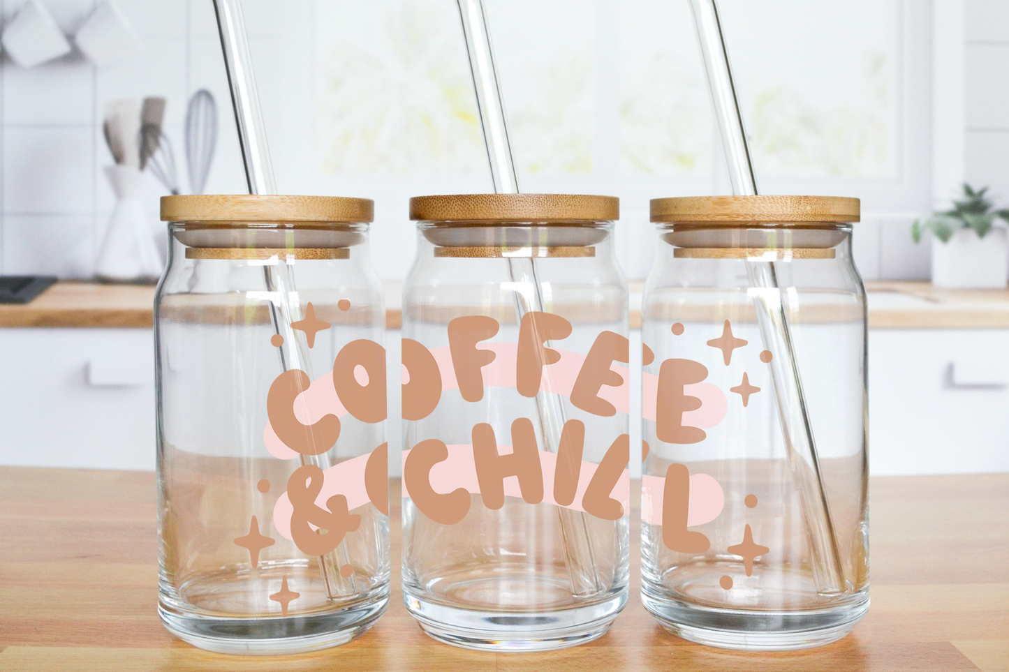 Coffee and Chill - UV DTF Cup Decal (Ready to Ship)