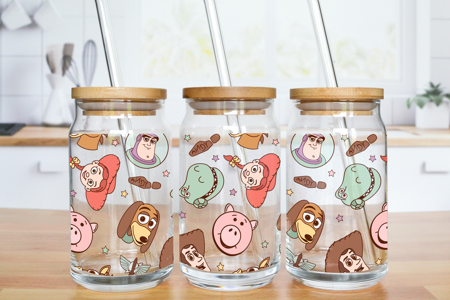 Cute Toys - UV DTF 16 oz Libbey Cup Wrap (Ready to Ship)