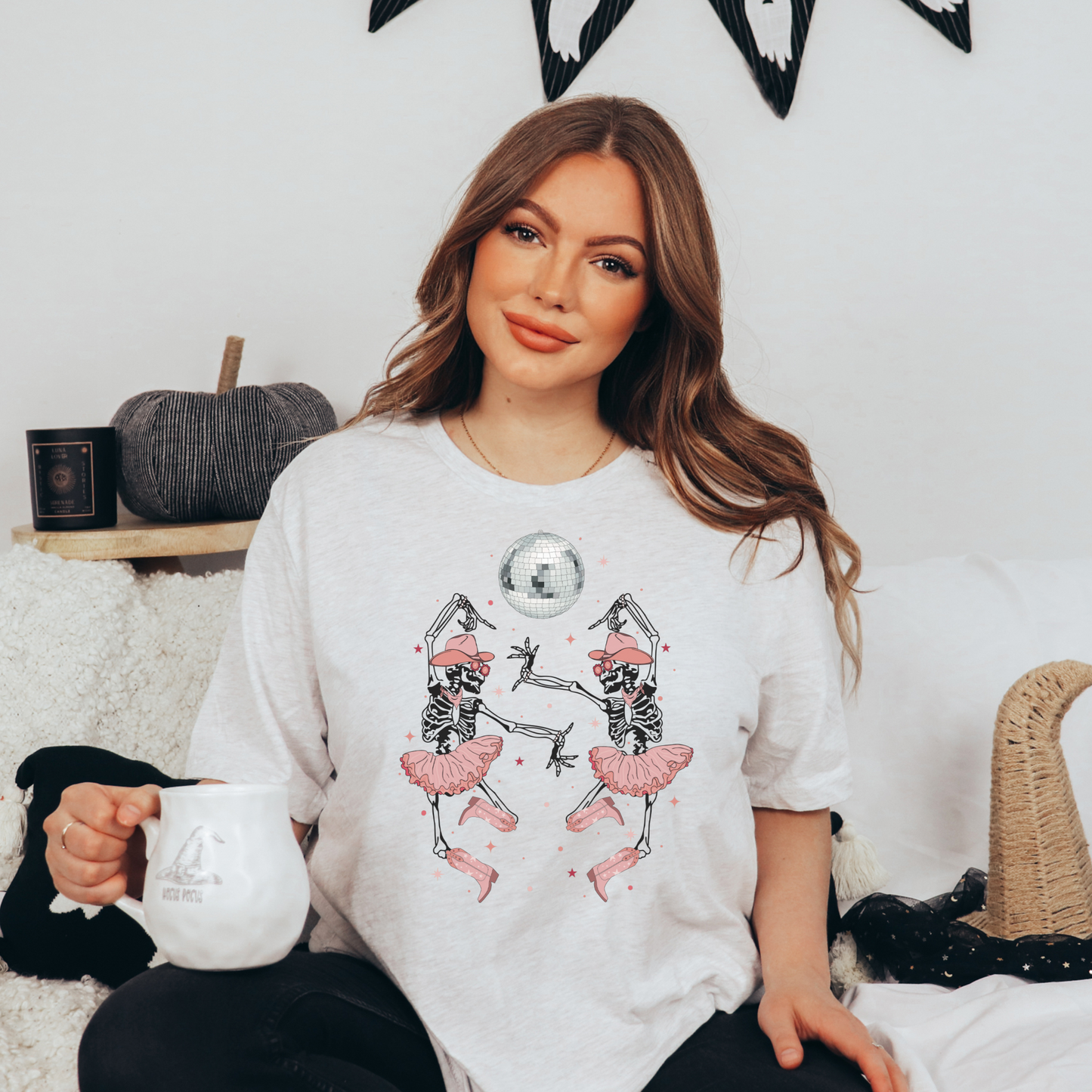 Dancing Cowgirl Skellies - FULL COLOR DTF TRANSFER (Ready to Ship)