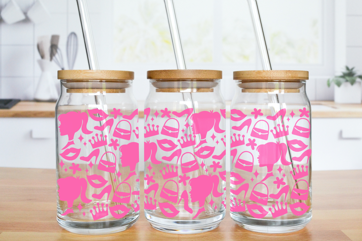Doll Doodles - UV DTF 16 oz Libbey Cup Wrap (Ready to Ship)