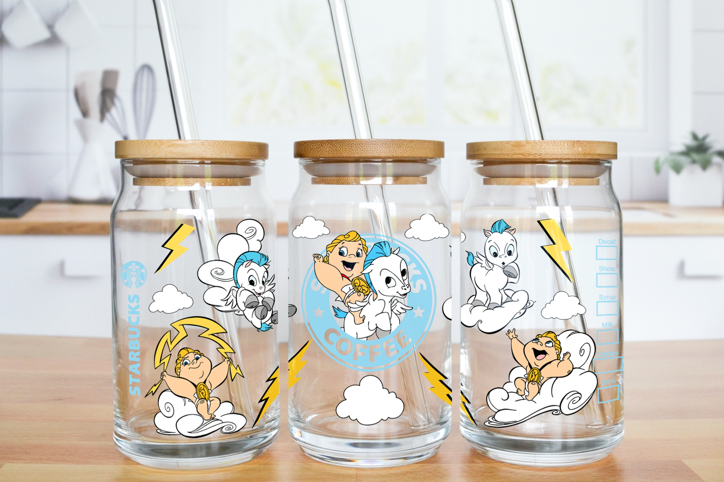 Greek Baby Hero - UV DTF 16 oz Libbey Cup Wrap (Ready to Ship)