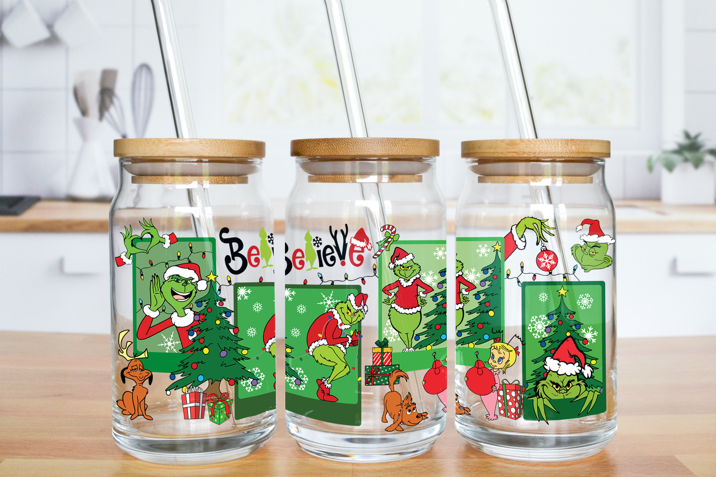 Green Mas Cards - UV DTF 16 oz Libbey Cup Wrap (Ready to Ship)