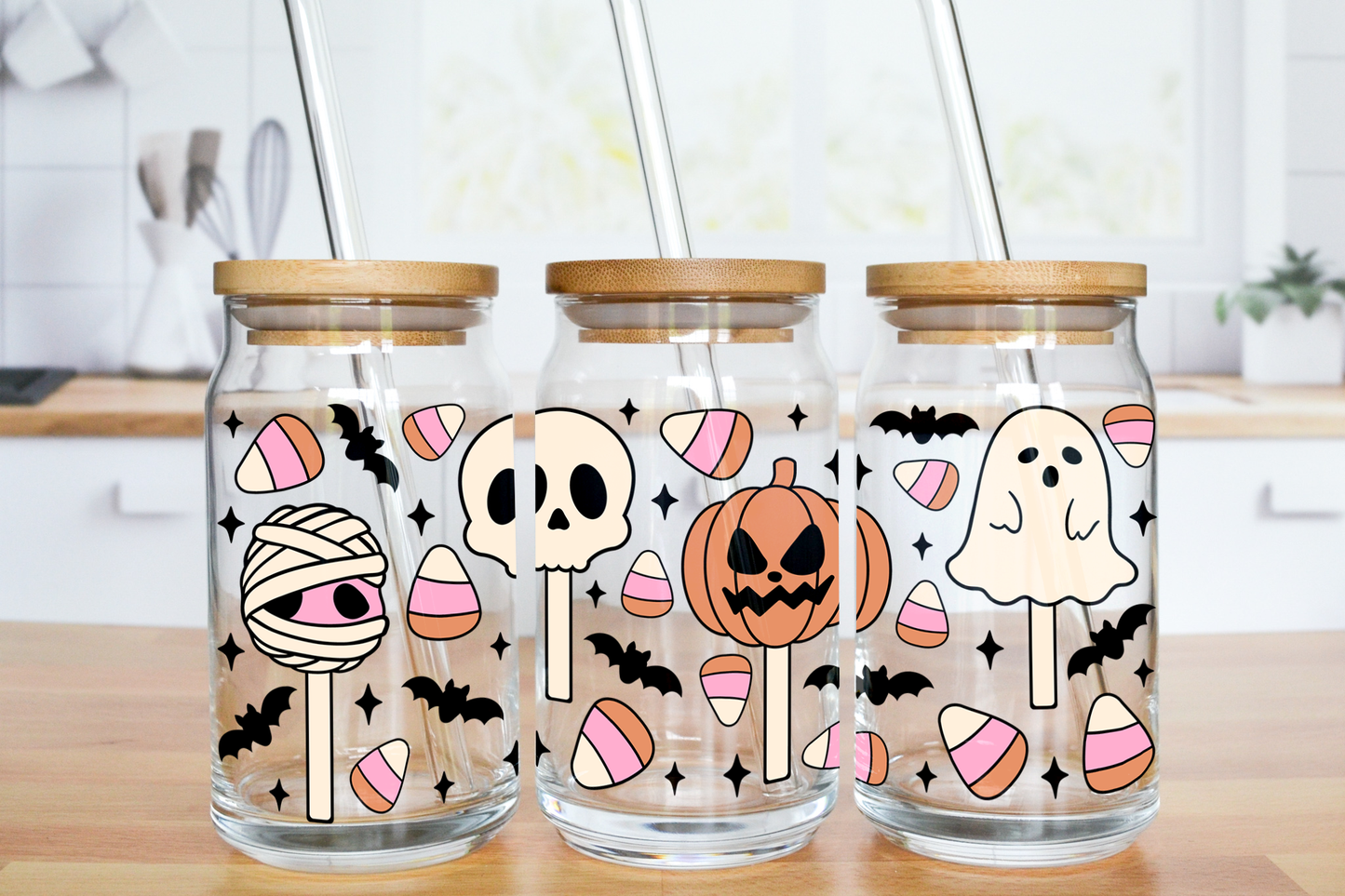 Halloween Cake Pops - UV DTF 16 oz Libbey Cup Wrap (Ready to Ship)