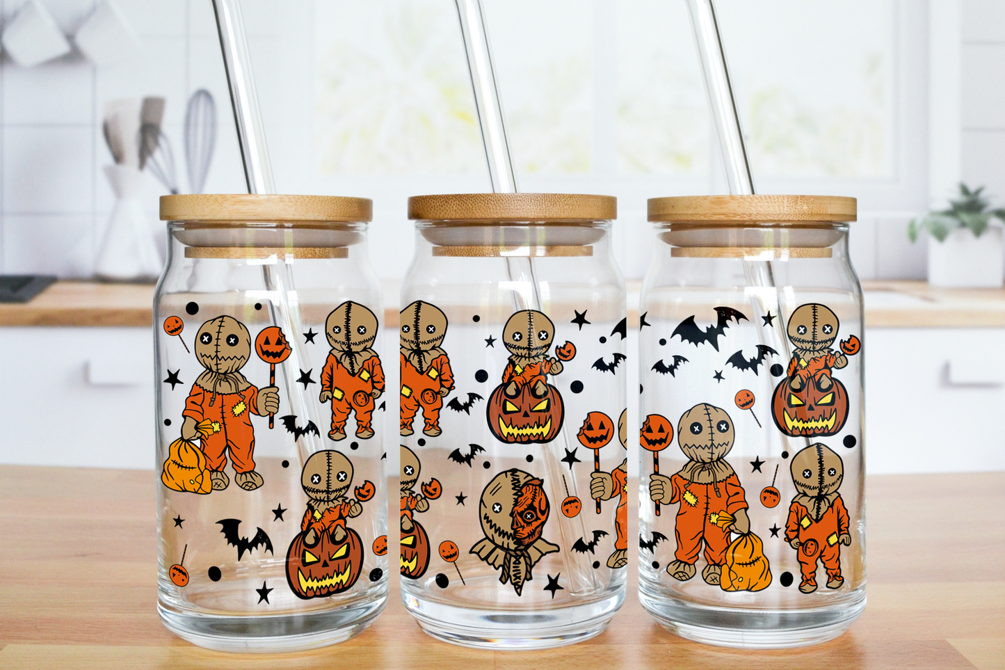 Halloween Costume - UV DTF 16 oz Libbey Cup Wrap (Ready to Ship)