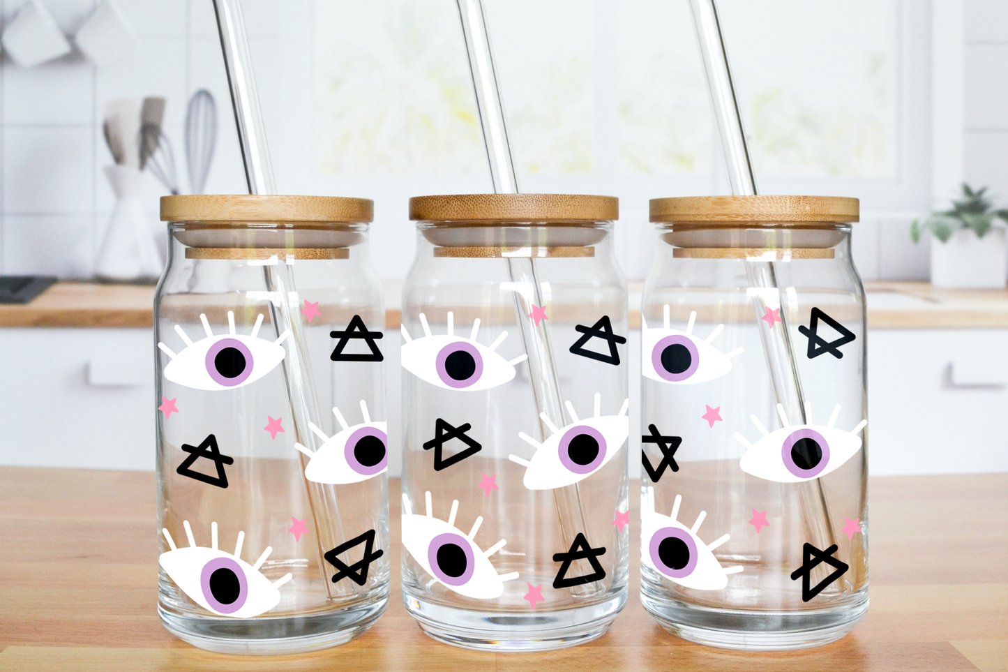 Halloween Eye - UV DTF 16 oz Libbey Cup Wrap (Ready to Ship)