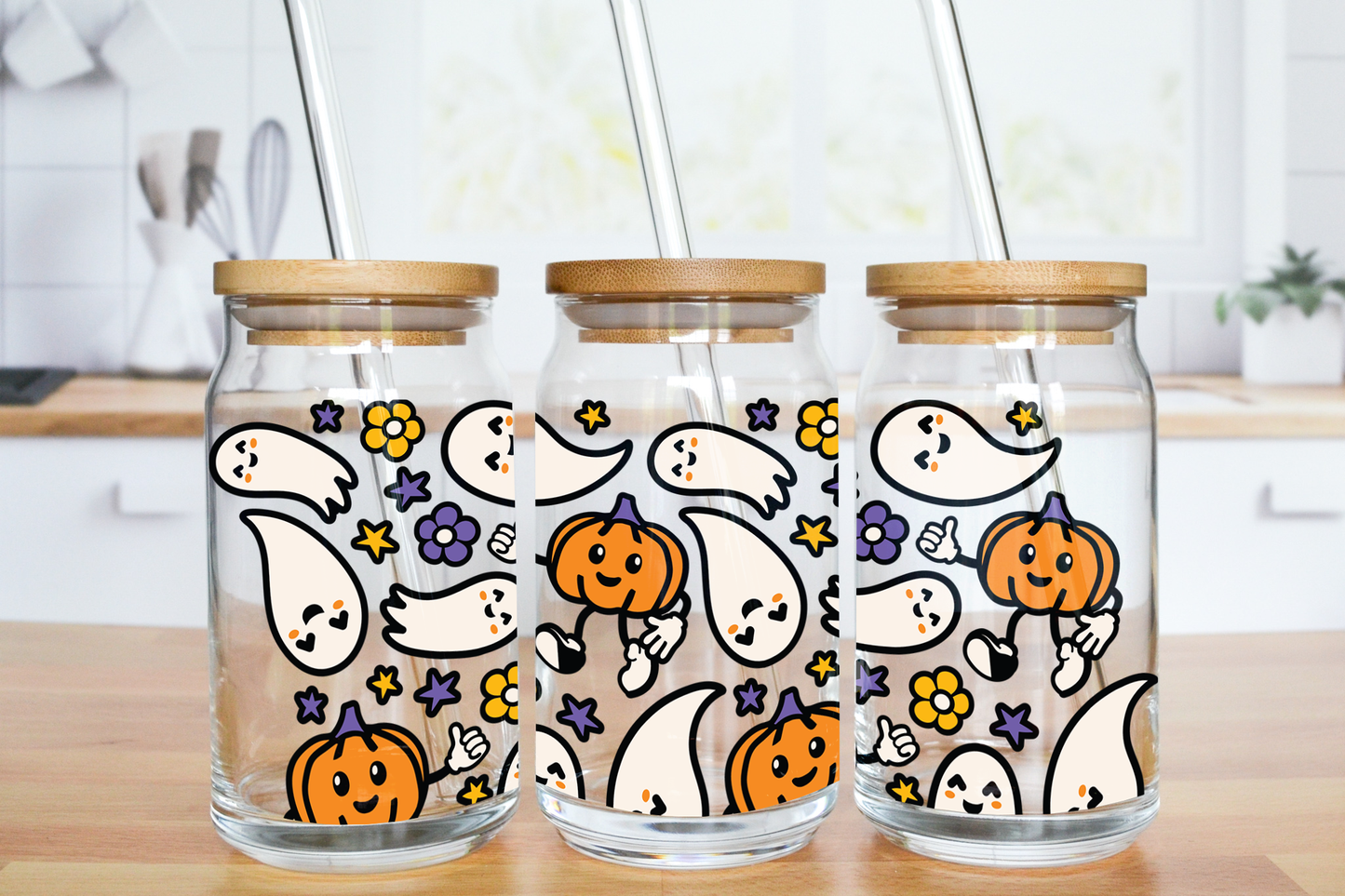 Halloween Hip - UV DTF 16 oz Libbey Cup Wrap (Ready to Ship)