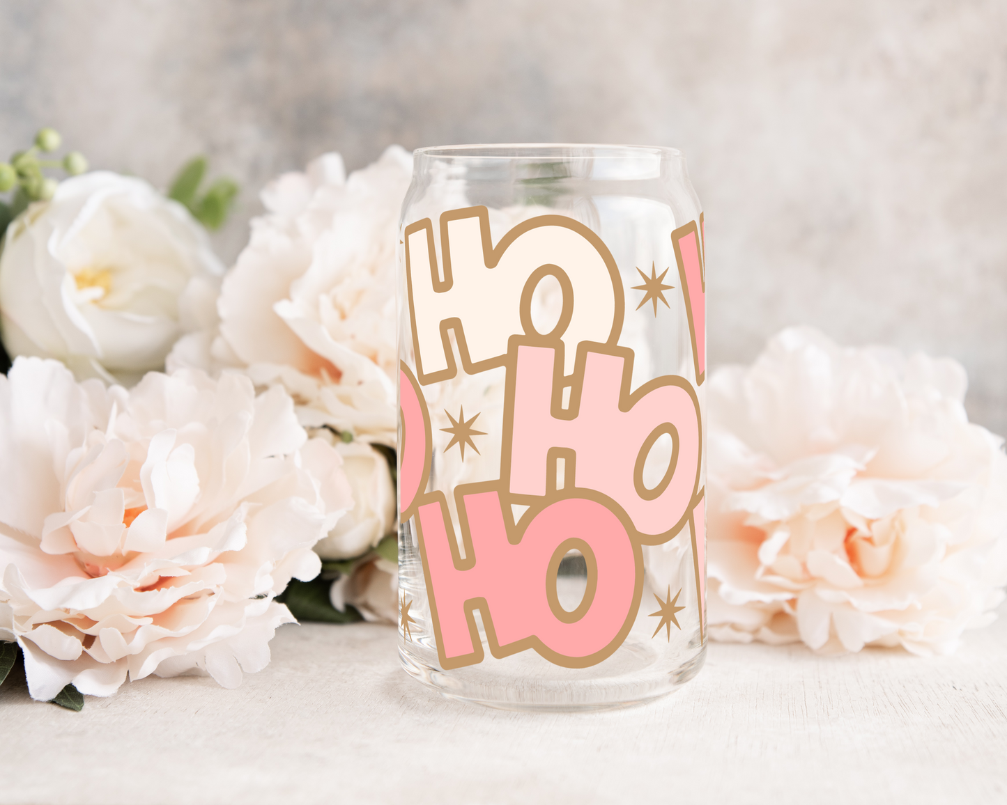 HoHoHo - UV DTF 16 oz Libbey Cup Wrap (Ready to Ship)