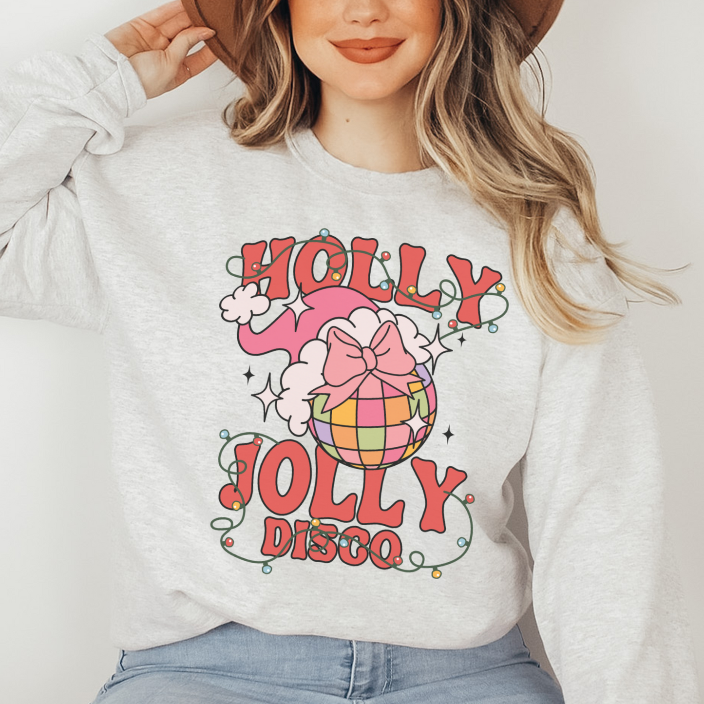 Holly Jolly Disco - FULL COLOR DTF TRANSFER (Ready to Ship)