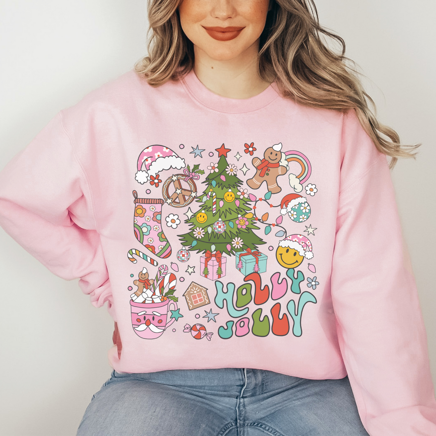 Holly Jolly Doodles - FULL COLOR DTF TRANSFER (Ready to Ship)