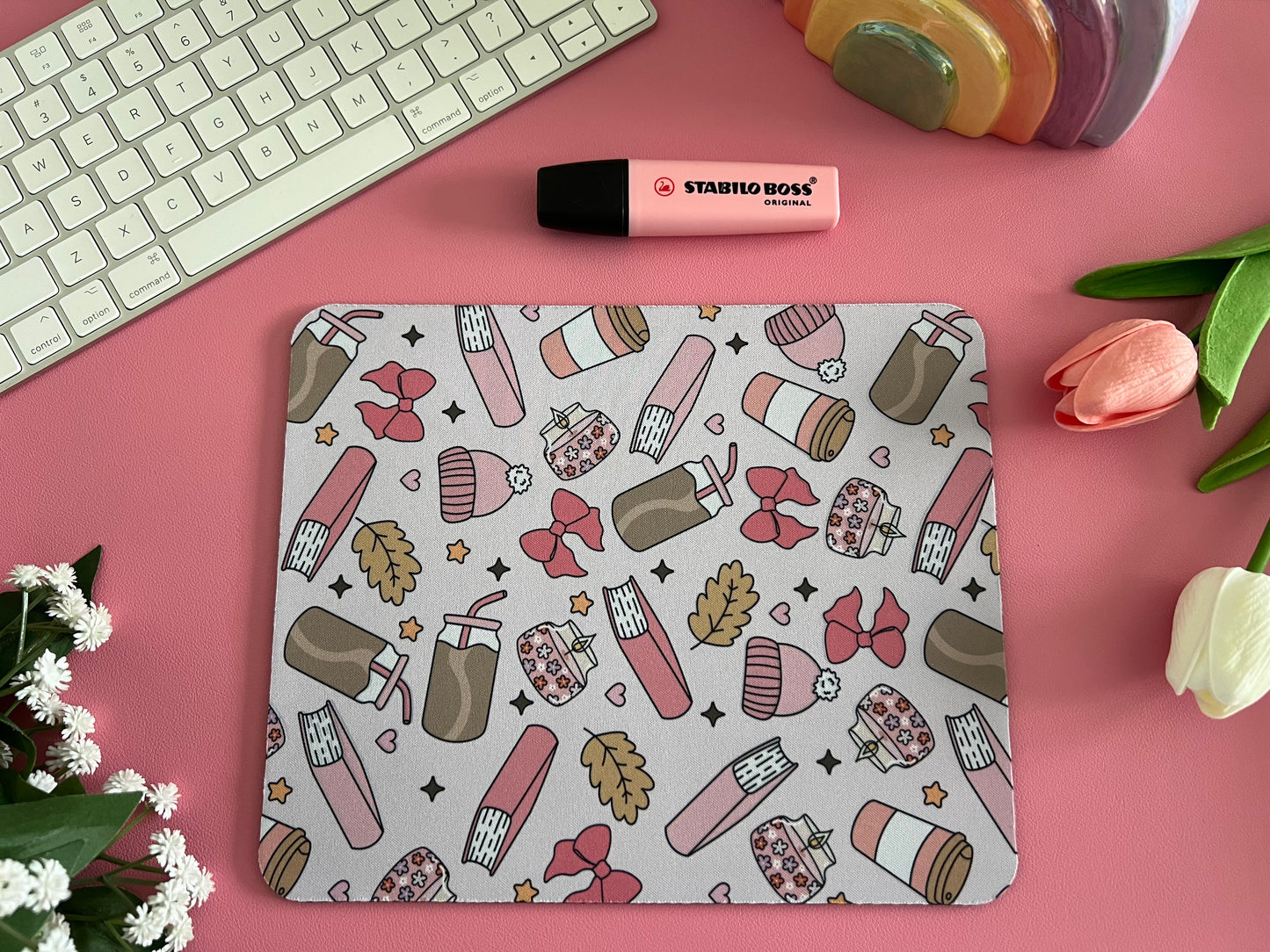 Pink Coffee Cozy - Mouse Pad