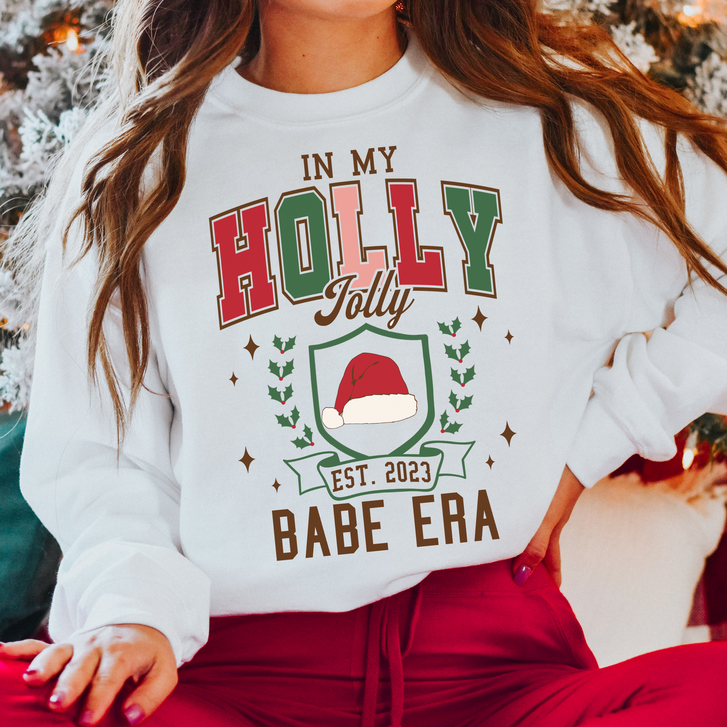 In My Holly Jolly Babe Era - FULL COLOR DTF TRANSFER (Ready to Ship)