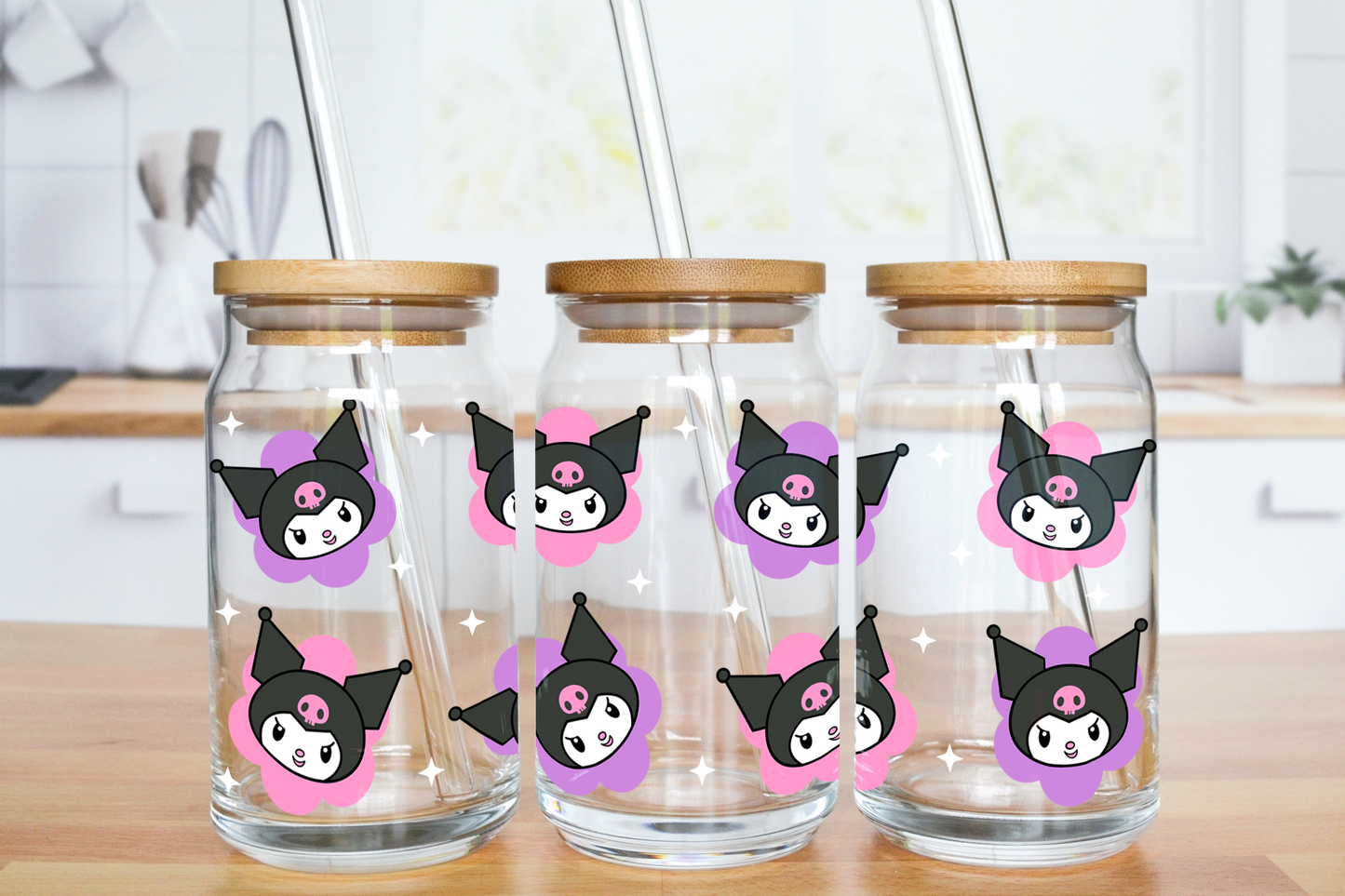 Cute Little Rabbit - UV DTF 16 oz Libbey Cup Wrap (Ready to Ship)