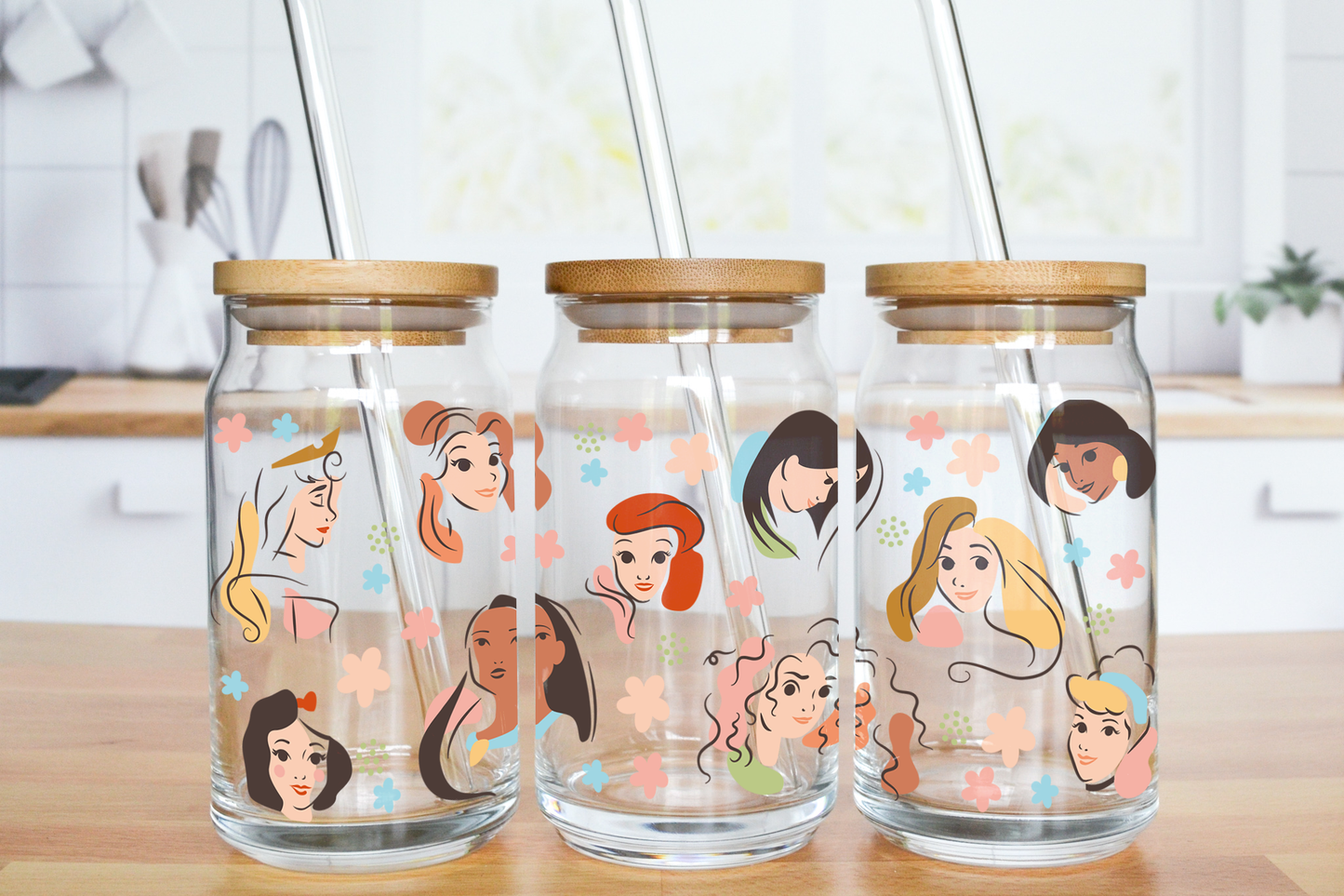 Magical Girls - UV DTF 16 oz Libbey Cup Wrap (Ready to Ship)