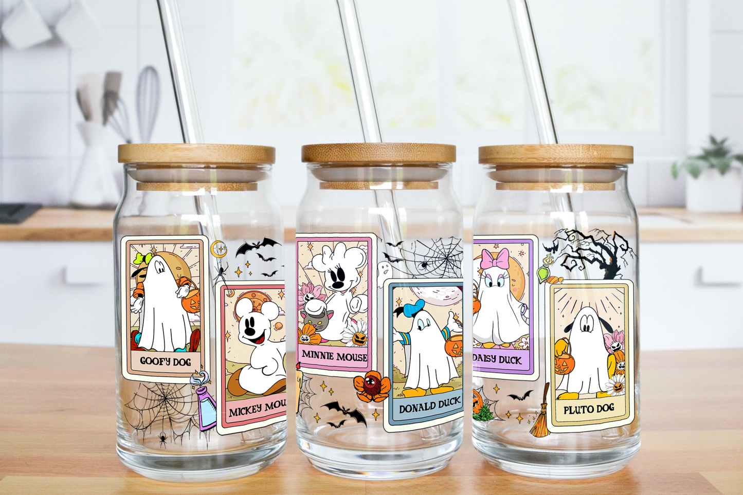 Magical Halloween Tarot Cards - UV DTF 16 oz Libbey Cup Wrap (Ready to Ship)