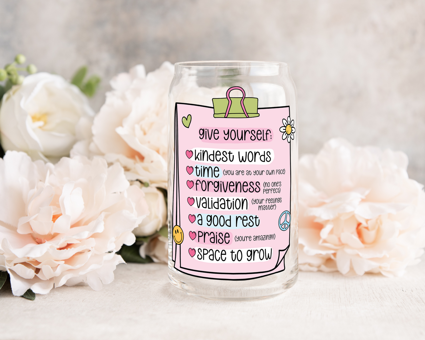 Mental Health Reminders - UV DTF Cup Decal (Ready to Ship)