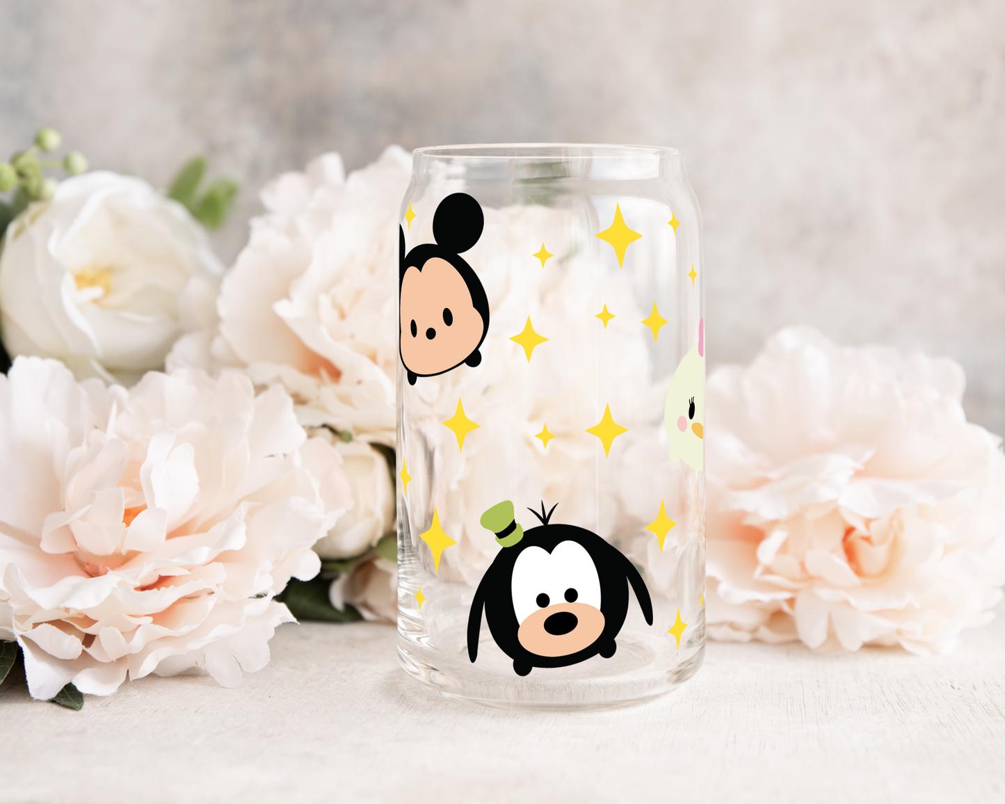 Tiny Mouses with Friends - UV DTF 16 oz Libbey Cup Wrap (Ready to Ship)