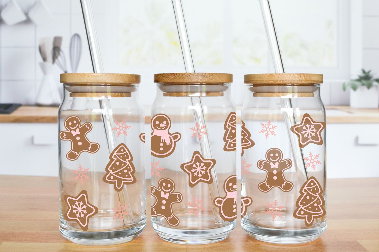 More Christmas Cookies - UV DTF 16 oz Libbey Cup Wrap (Ready to Ship)