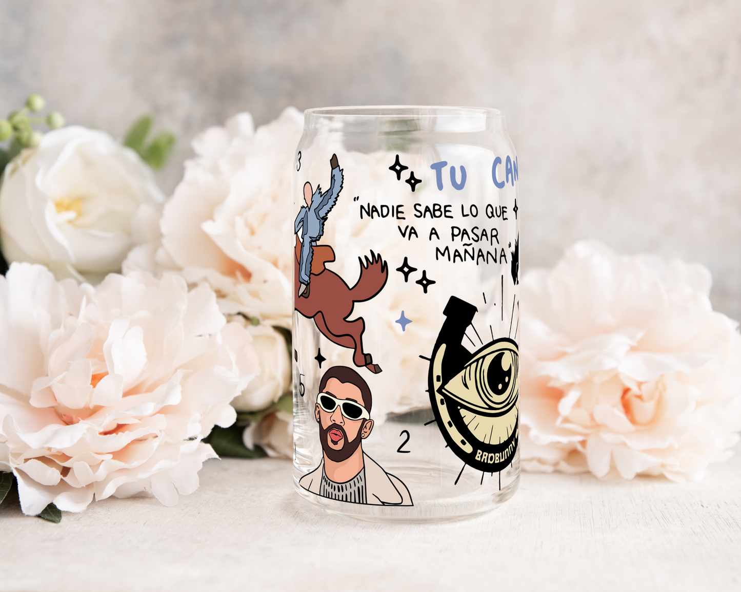 Nadie Sabe Lo Que Va A Pasar Mañana - UV DTF 16 oz Libbey Cup Wrap (Ready to Ship)