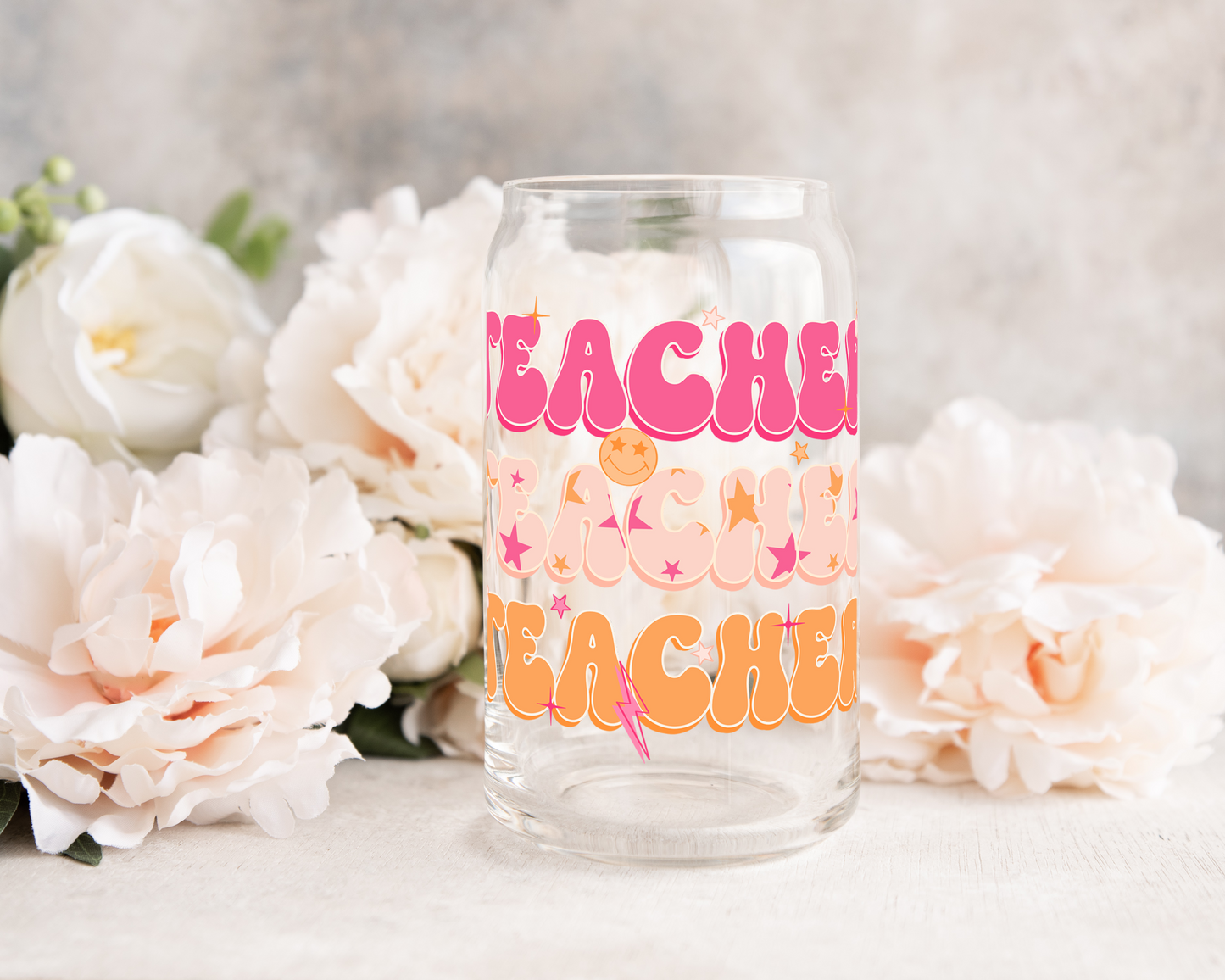 Retro Teacher x3 - UV DTF Cup Decal (Ready to Ship)