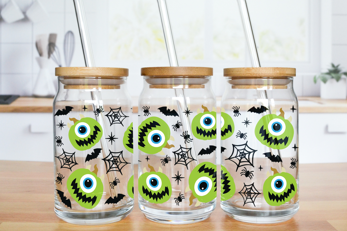 Spooky Mike - UV DTF 16 oz Libbey Cup Wrap (Ready to Ship)