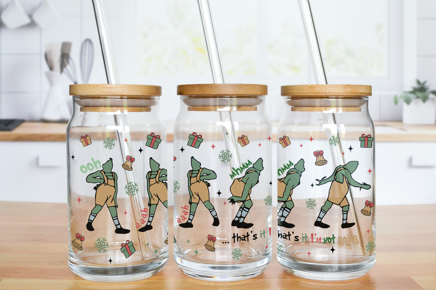 That's It I'm Not Going - UV DTF 16 oz Libbey Cup Wrap (Ready to Ship)