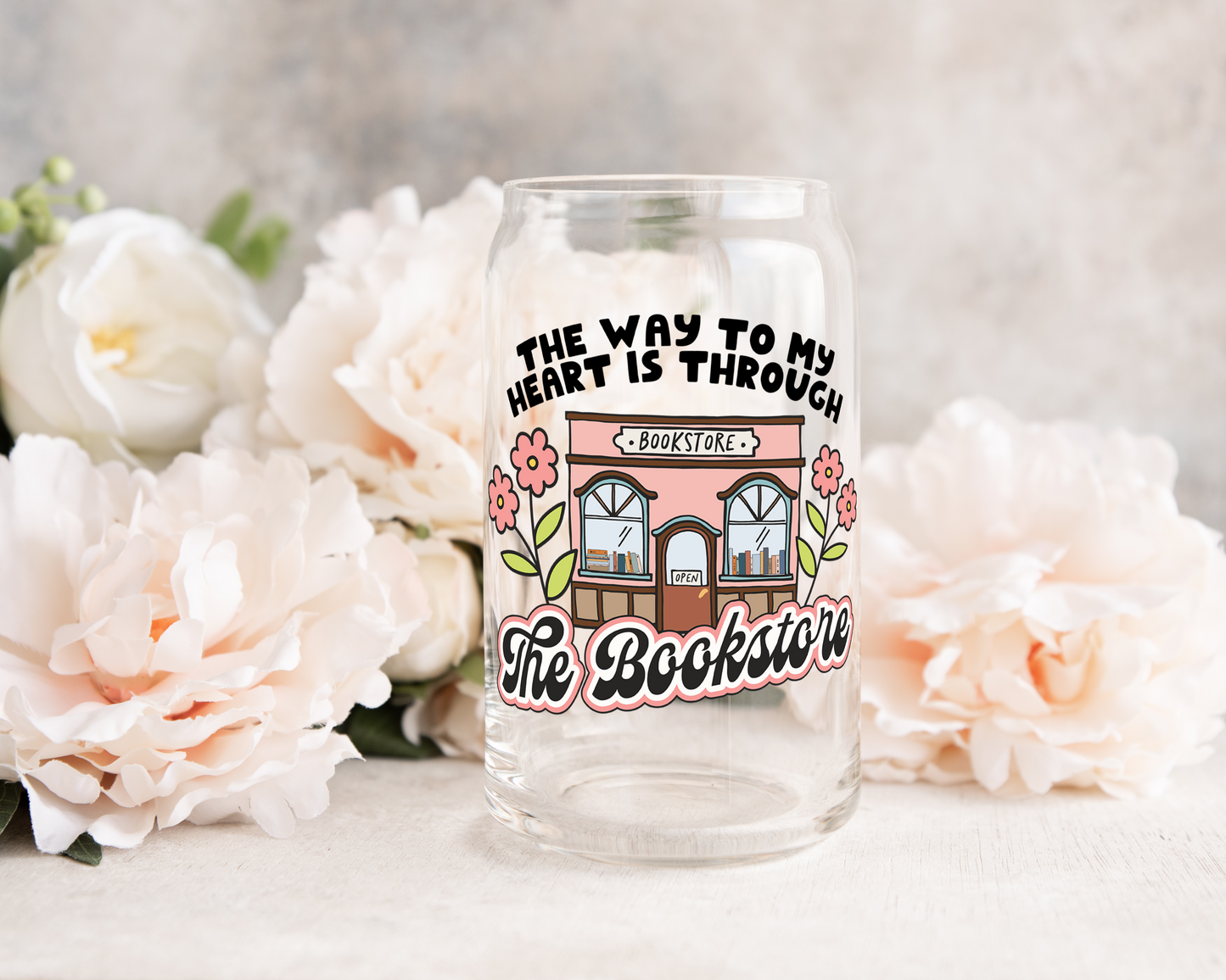 The Way To My Heart Is Through The Bookstore - UV DTF Cup Decal (Ready to Ship)