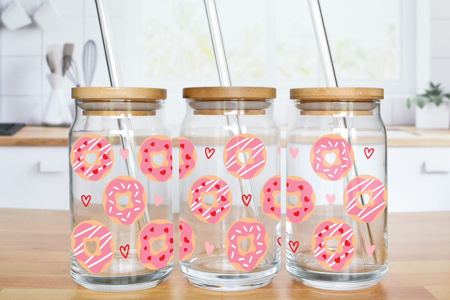 Donuts - UV DTF 16 oz Libbey Cup Wrap (Ready to Ship)