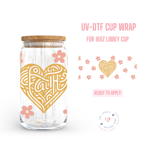 Faith - UV DTF 16 oz Libbey Cup Wrap (Ready to Ship) Mar 4