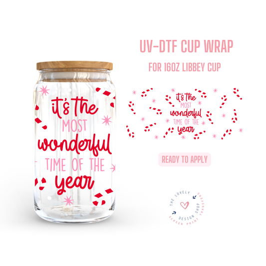 It's The Most Wonderful Time Of The Year - UV DTF 16 oz Libbey Cup Wrap - Nov 4